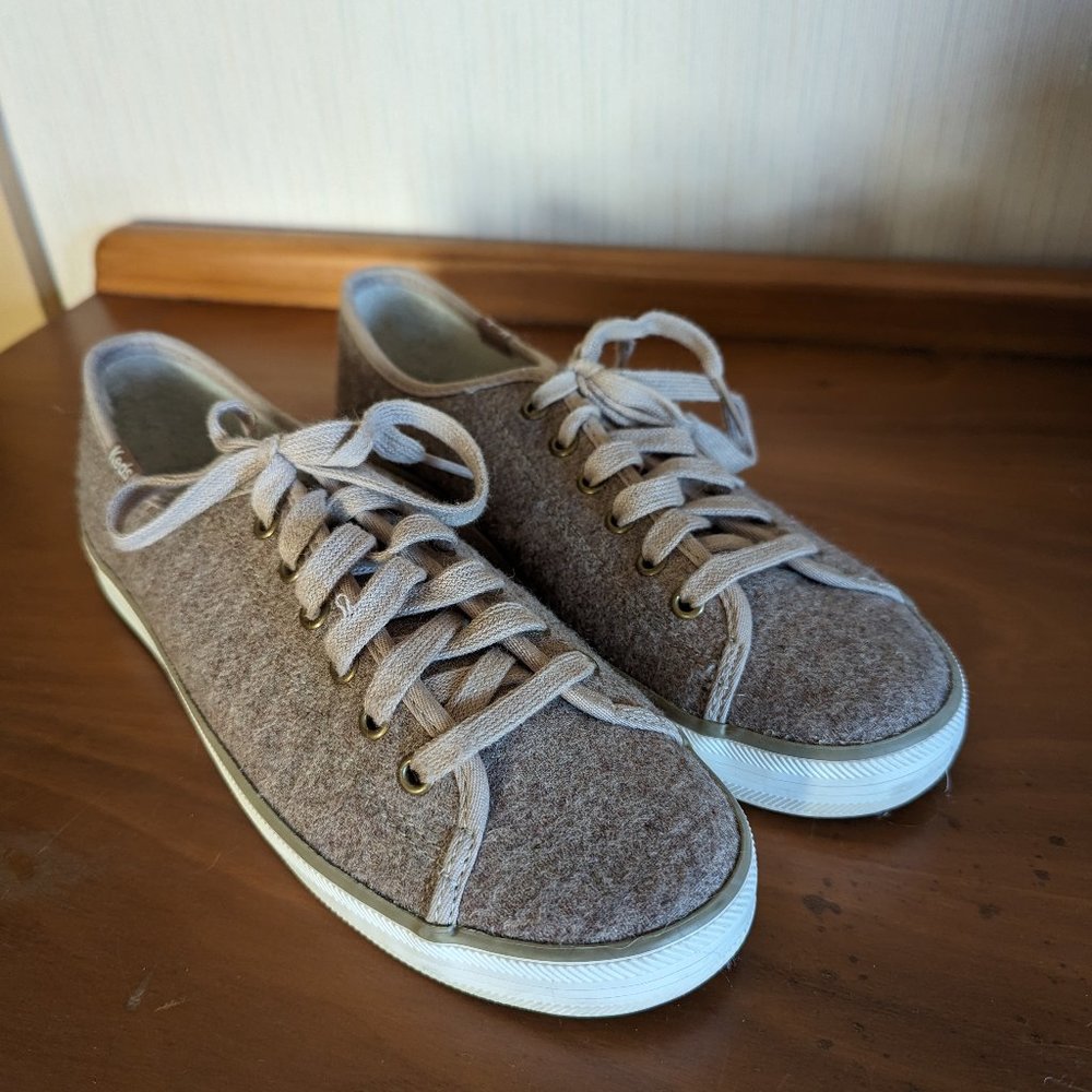 Pink Keds, W 8, wool blend casual sneakers